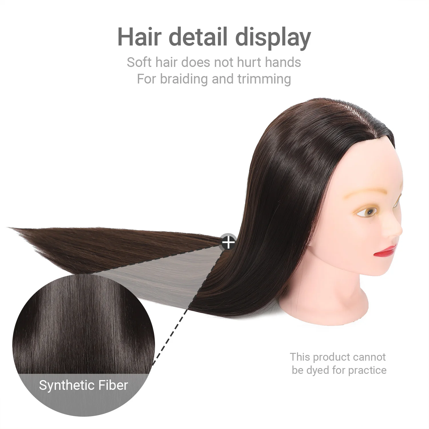 26 "-28" عارضة أزياء رئيس تصفيف الشعر التدريب القزم التجميل دمية رئيس الألياف الاصطناعية الشعر وحامل مشابك مجاني