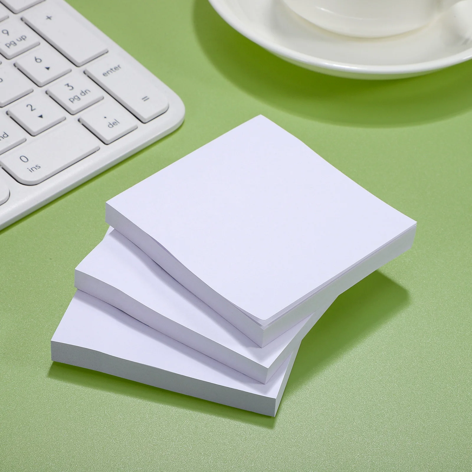 Bloc de notas adhesivas blancas, papel de planificación de horario en blanco, autoalmohadillas cuadradas, papelería para estudiantes, 3 piezas