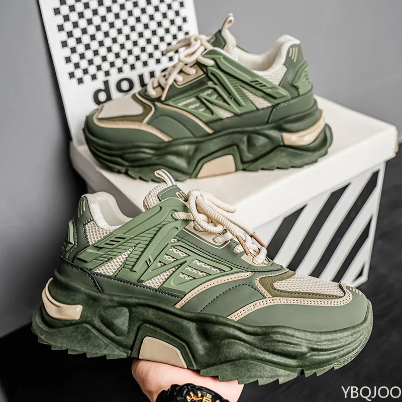 Nova primavera outono minimalista anti deslizamento sapatos de sola grossa casual confortável sapatos masculinos moda versátil tênis