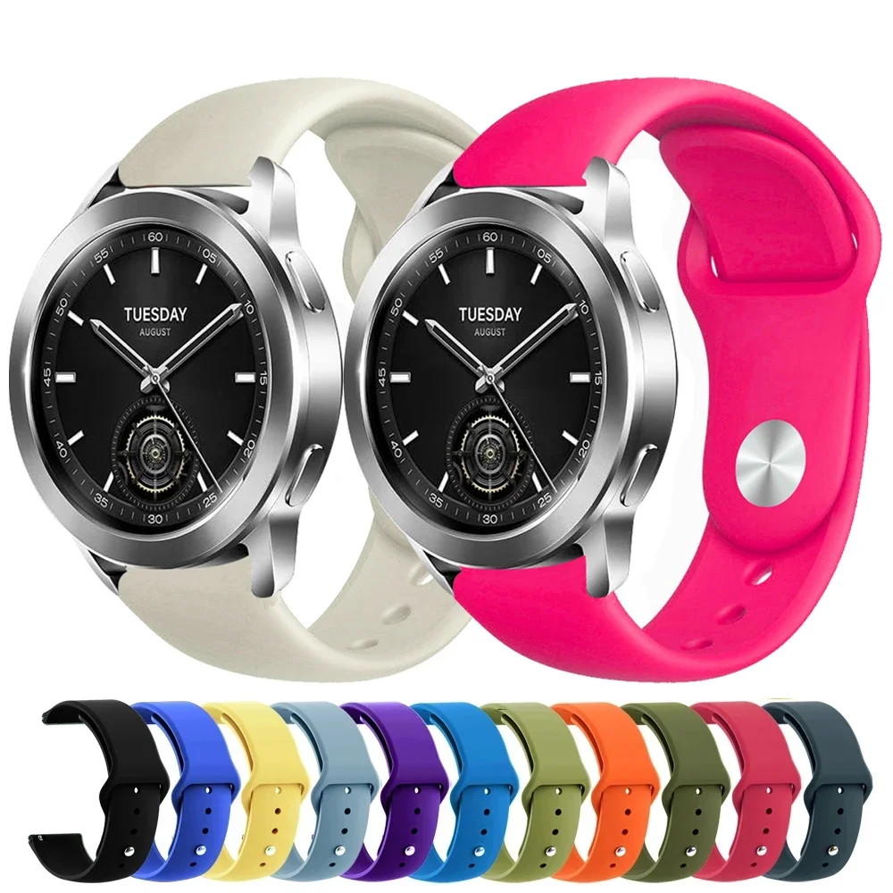 Mi Watch S3 S1 Pro/Active S2 42 46mm 컬러 2 스트랩 고무 손목 팔찌, 샤오미 Watch 2 Pro 시계 밴드 실리콘 Correa