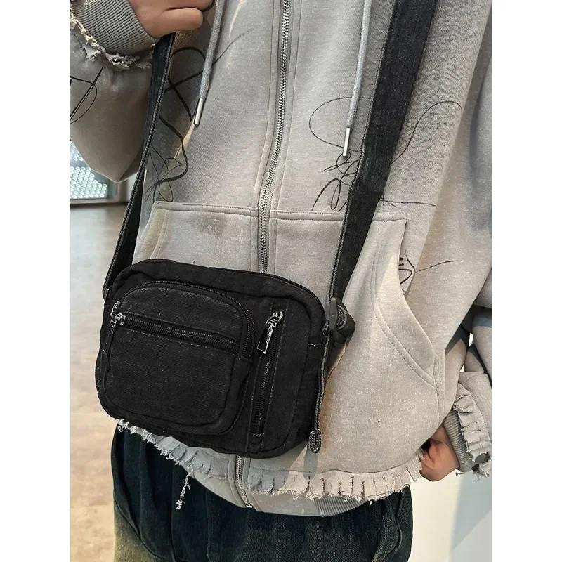 Simple Solid Color Retro Denim Shoulder Bag Casual Versatile Crossbody Bag 2024 Hot Sale Bags Unisex Bolsas Femininas