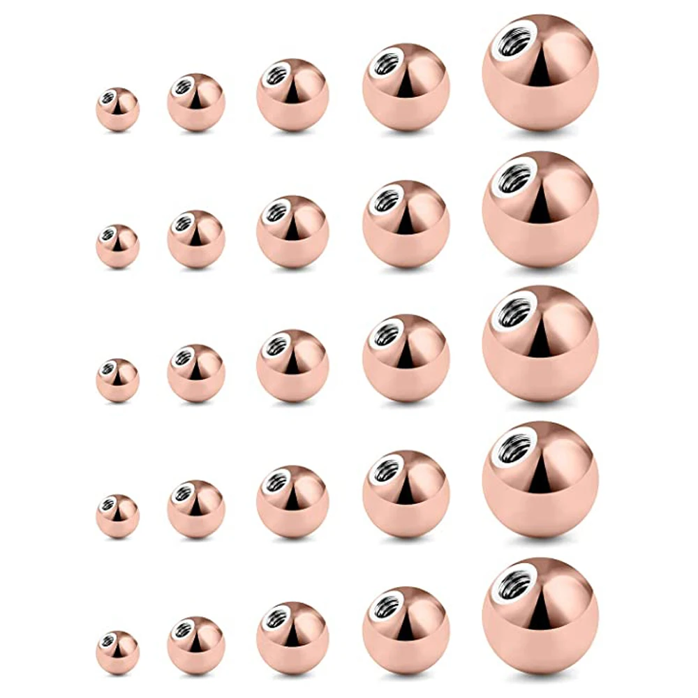 WKOUD 10PCS Stainless Steel Screw Replacement Piercing Ball Lot Labret Eyebrow Piercing Ball Bulk Jewelry Accessories Labret