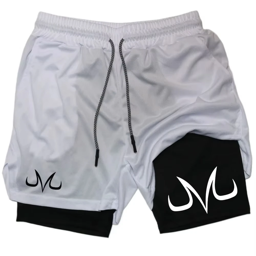 أنيمي أداء السراويل Toji المطبوعة الرجال الصالة الرياضية عارضة الرياضة تجريب الجري شبكة 2 في 1 السراويل القصيرة الرياضية #5