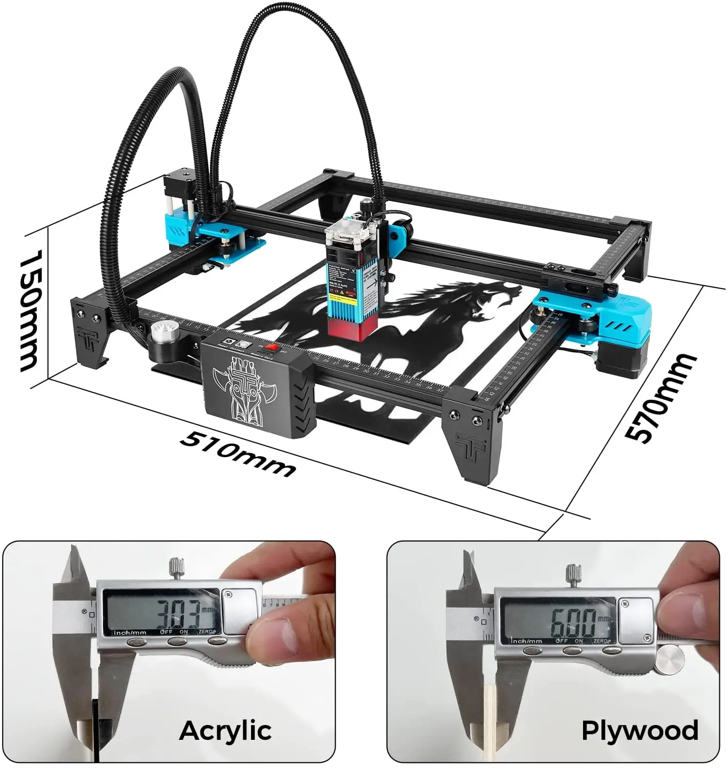 Twotrees TTS55 3d laser cutting and engraving machine printer Engraving Size 300*300mm 40w Cnc Diy Desktop Engraving Machine