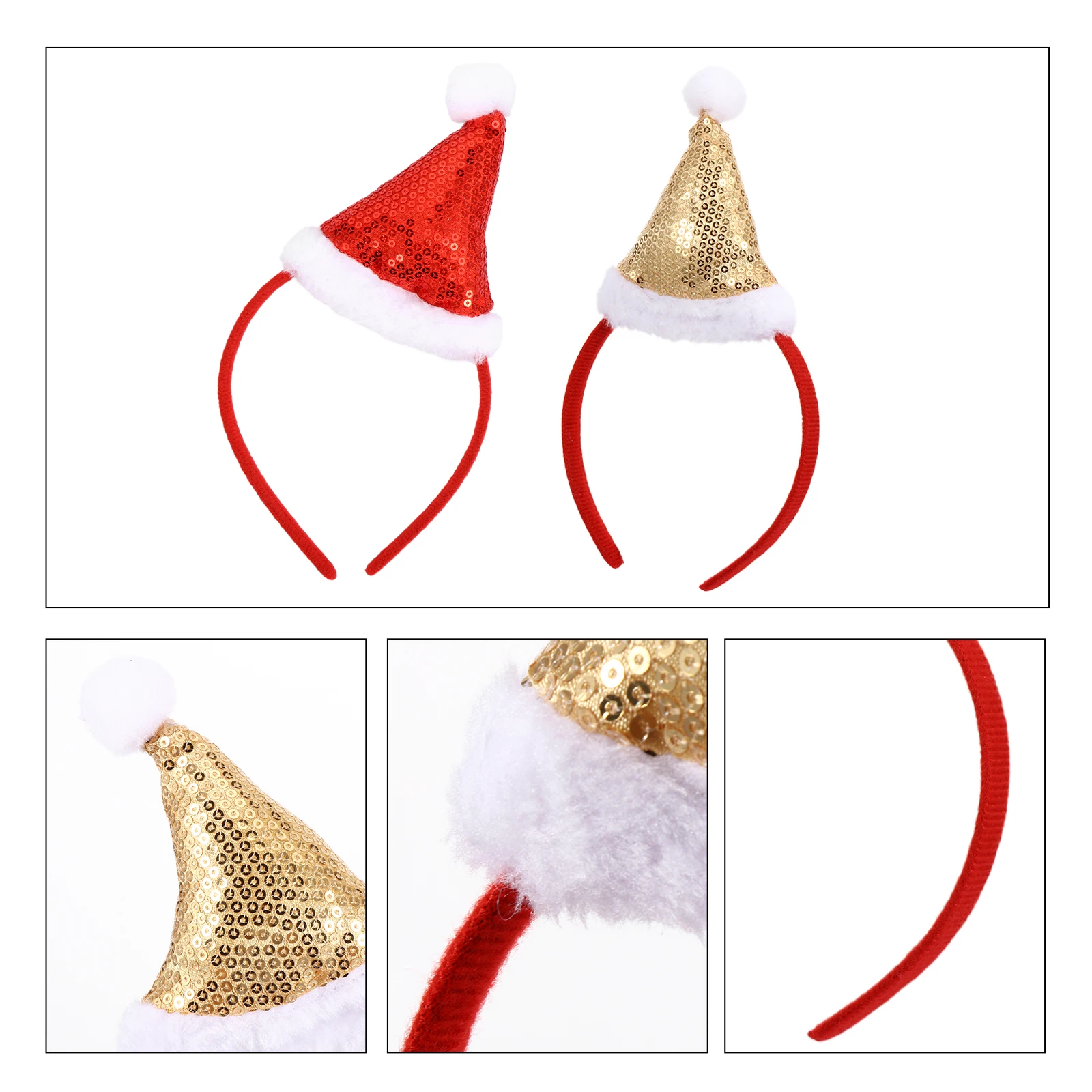 

4 Pcs Hat Headb Hair Christmas Headb s Accessories for Girls Kids Plastic Sequins Headdress Christmas Party Festival