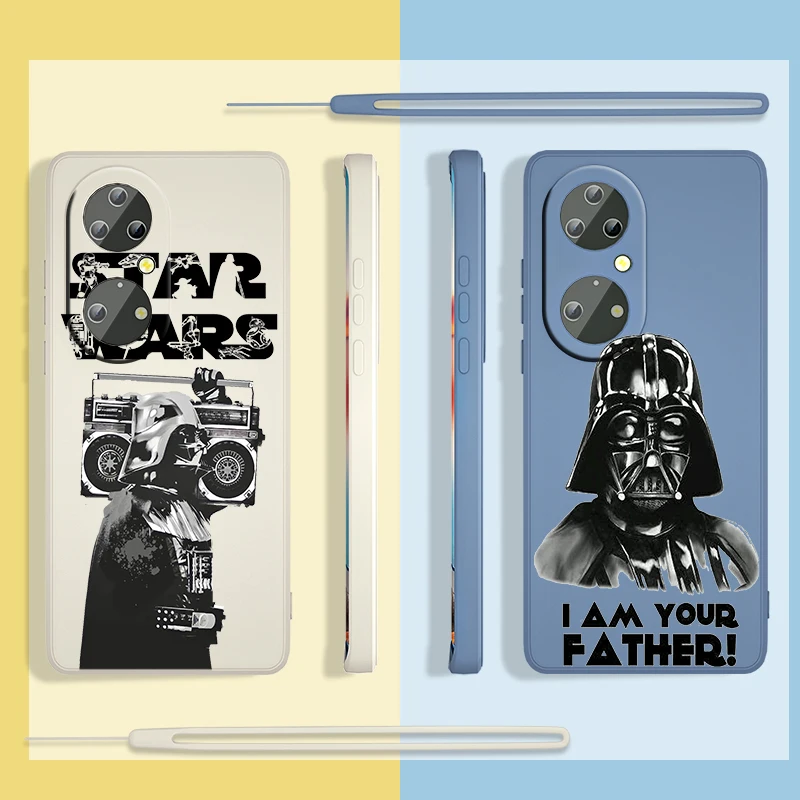 Lightsaber Star Wars For Huawei P50 P40 P30 P20 P Smart Z Pro Plus Lite 2019 2021 Silicone Liquid Rope Phone Case Cover Fundas