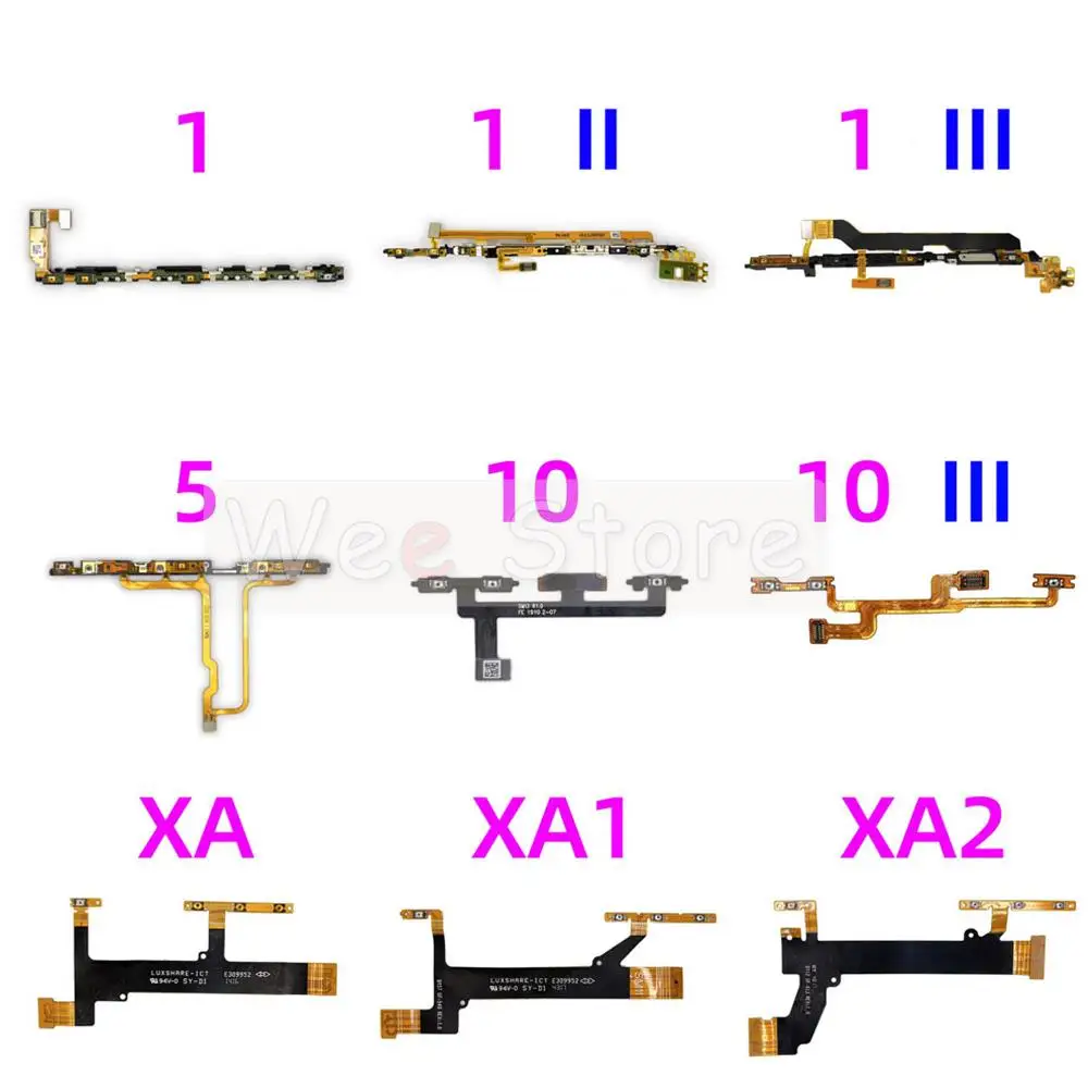 AiinAnt For Sony Xperia X XA XA1 XA2 1 5 10 II III 2 3 Plus Ultra Compact Power on off Volume Buttons Side Key Flex Cable