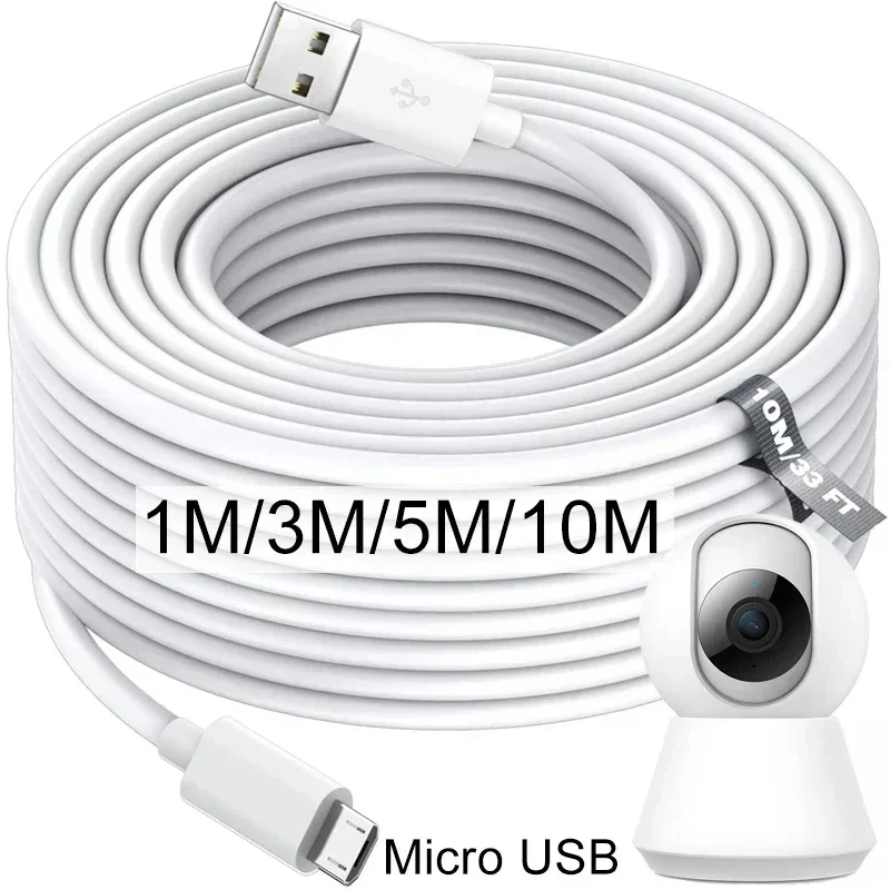 1m/5m/8m/10m Ultra Long Micro USB Charging Cable Power Extension Cord for Xiaomi/Mijia/IP Web Camera Android Extended Wire