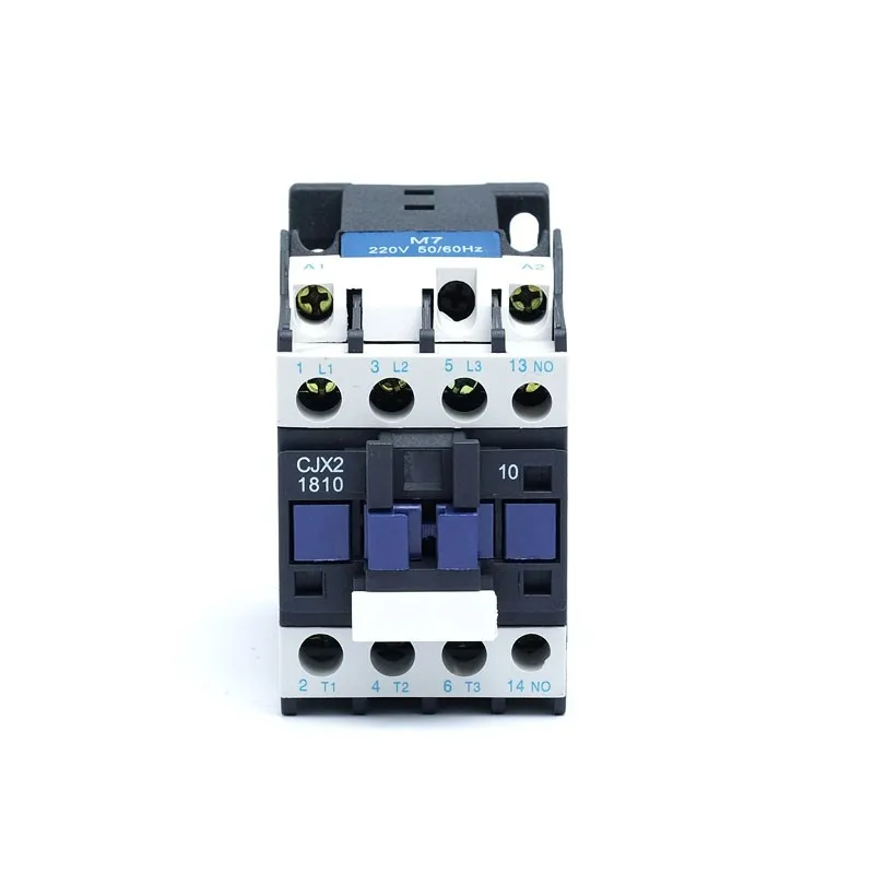 CJX2-1810 LC1 AC Contactor 18A 3 Phase 3-Pole NO Coil Voltage 380V 220V 110V 36V 24V 50/60Hz Din Rail Mounted 3P+1NO Normal Open