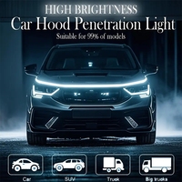 1pc Dynamic meteor Led Car Hood Lights Strip Universal Engine Hood Guide Decorative Light Bar Auto Headlights Car Running Light