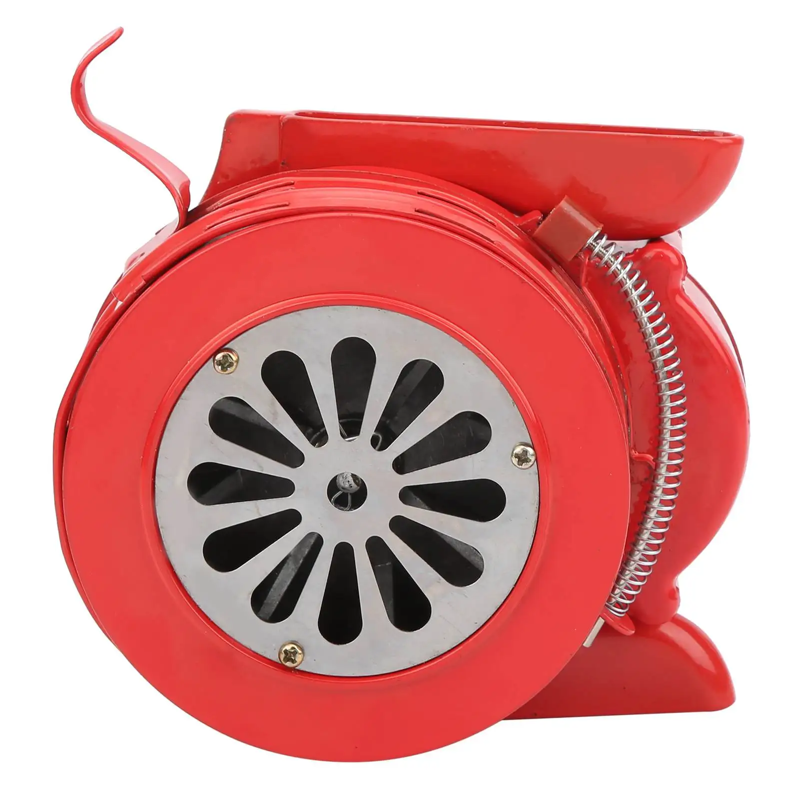 1Pcs Red Hand Crank Siren Metal Housing Hand Operated Portable Manual Alarm 120DB Sound Portable Compact Design