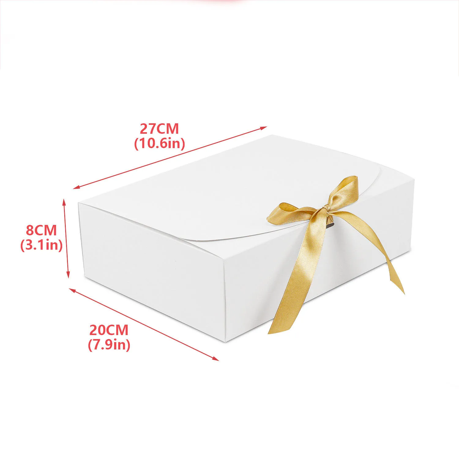 3pcs Large White All-In-One Gift Cardboard Box with Bow Ribbon Perfect for Party Weddings Birthday Holiday Candy Cookie Storage view 6