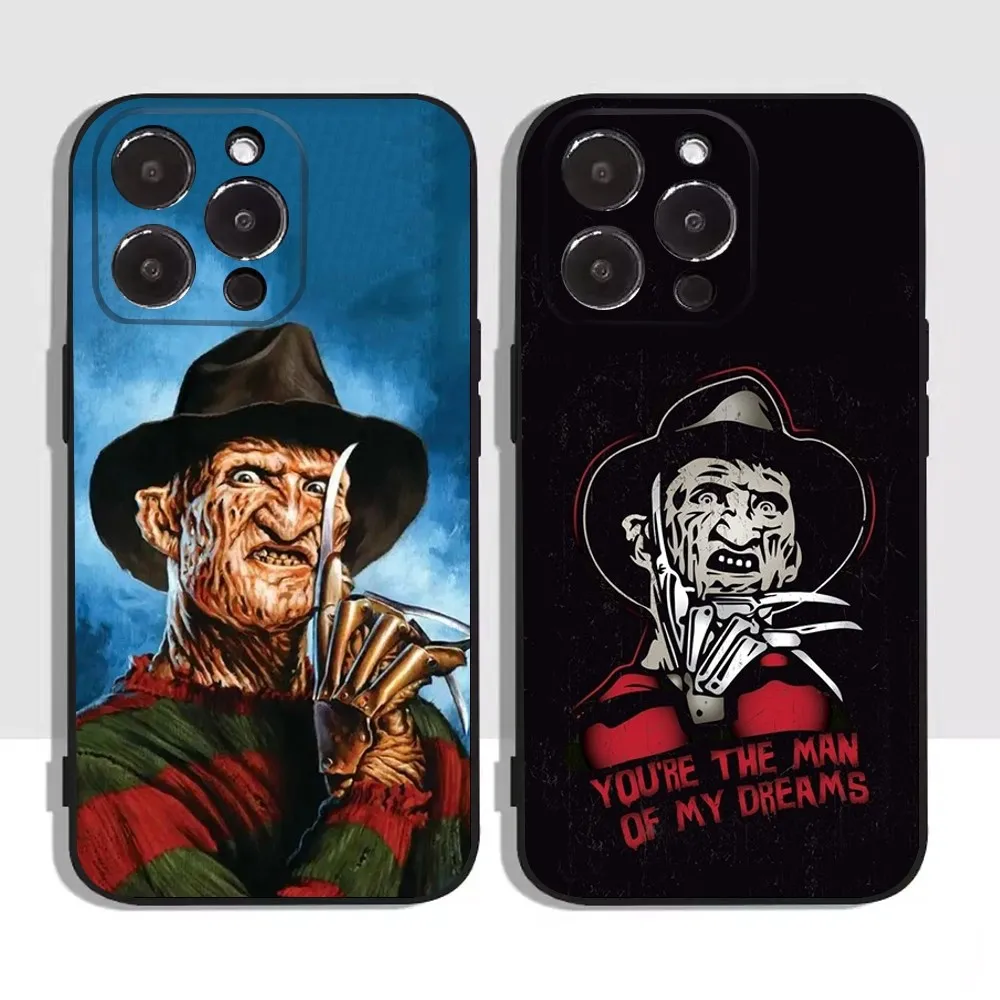 F-Freddy Horror Movie K-Krueger Phone Case For Apple iPhone 15,14,13,12,11,XS,XR,X,8,7,Pro,Max,Plus,mini Silicone Black Cover