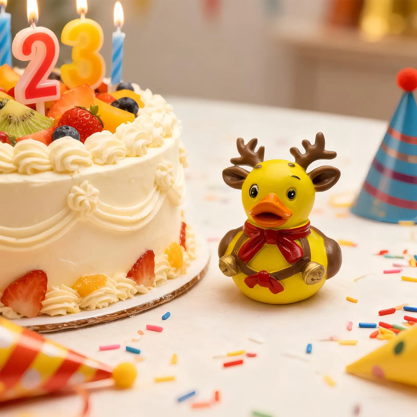 Duck Garden Statue Resin Christmas Art Decoration Animal Collectible Figurines For Home Living Room Bedroom Workplace Classroom