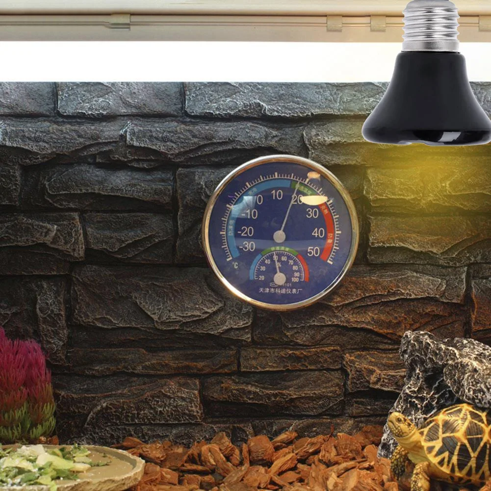 THIVN-Hot E27 Pet Heating Lamp Black Infrared Emitter Heat Light Bulb Pet Brooder Reptile Lamp 220-230V