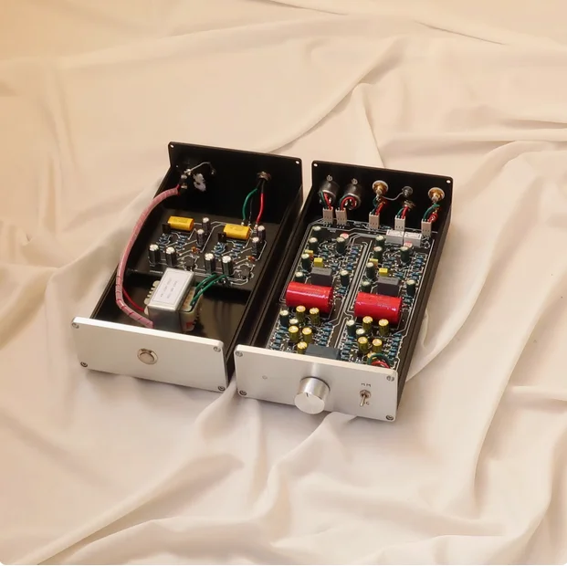 

Black glue balanced output hifi Phono Preamp MM moving magnet MC moving coil Phono Preamplifier discrete component class A circu
