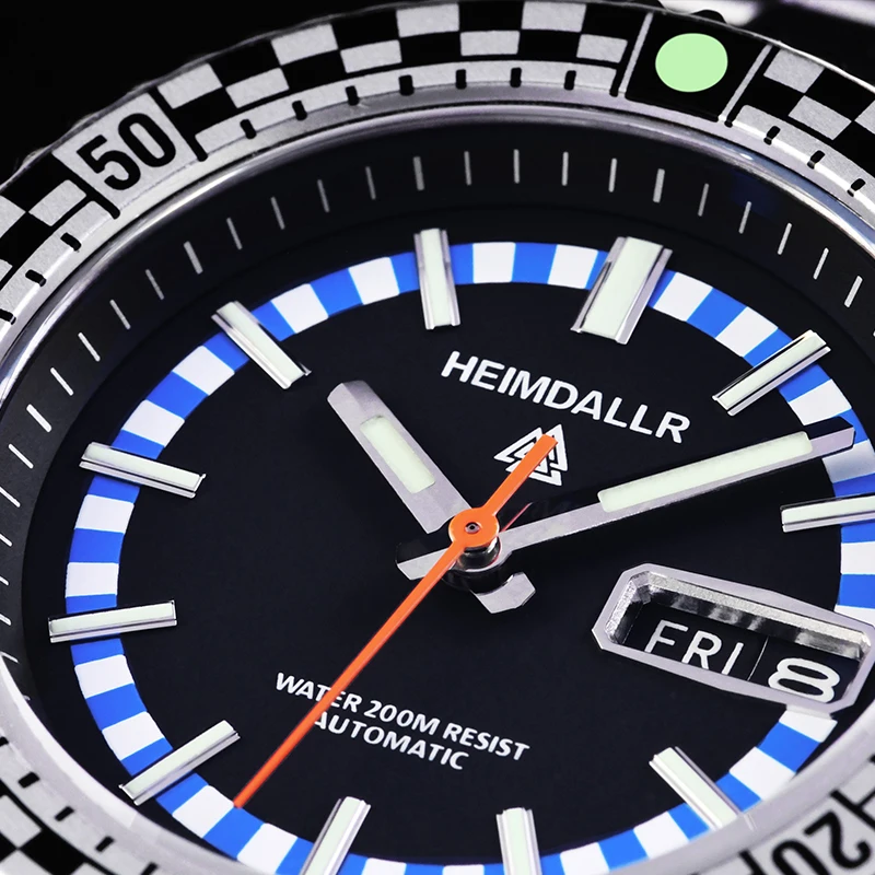 ساعات غواص رجالي HEIMDALLR H6 مرآة الياقوت 200 متر مقاومة للماء مضيئة NH36 ساعات رجالية ميكانيكية أوتوماتيكية من الفولاذ