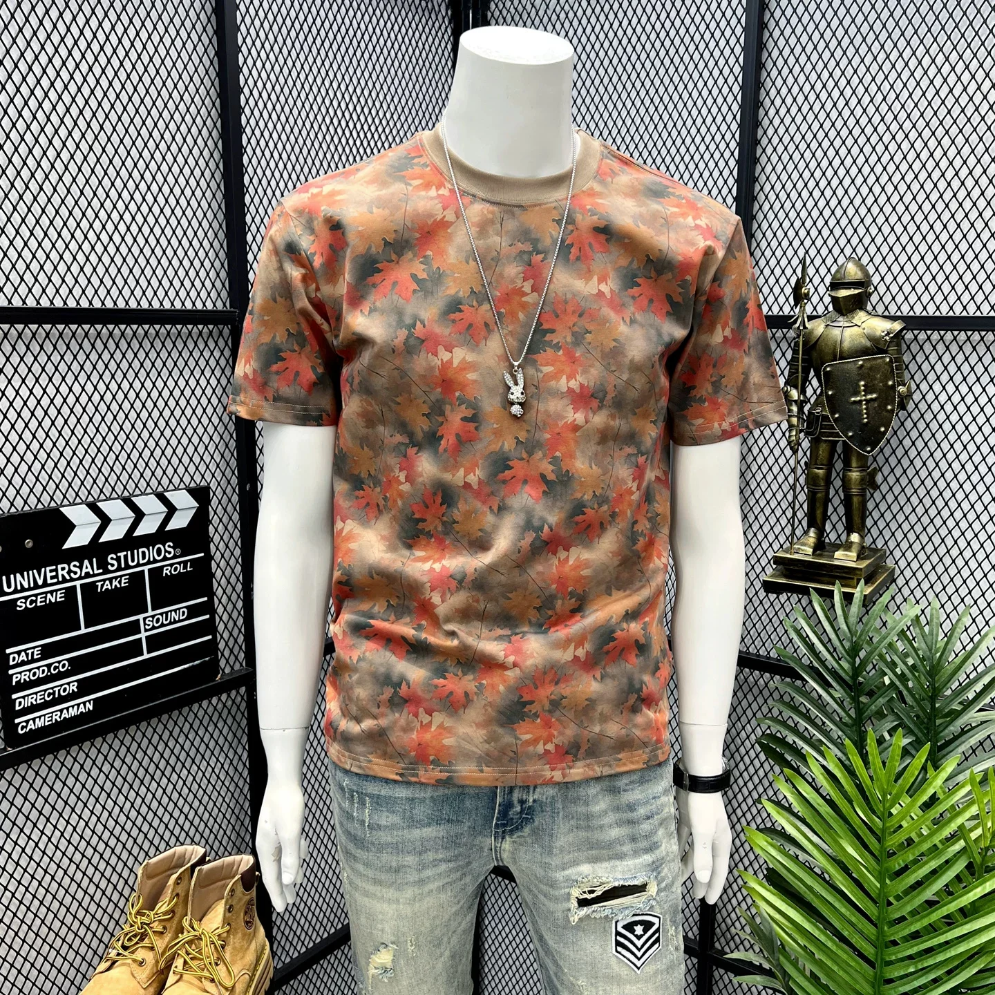 New Summer Men T-shirt Casual Retro Diverse Plant Leaf Floral Pattern Men's High Quality Fitted O-Neck Short Sleeve Tee Top