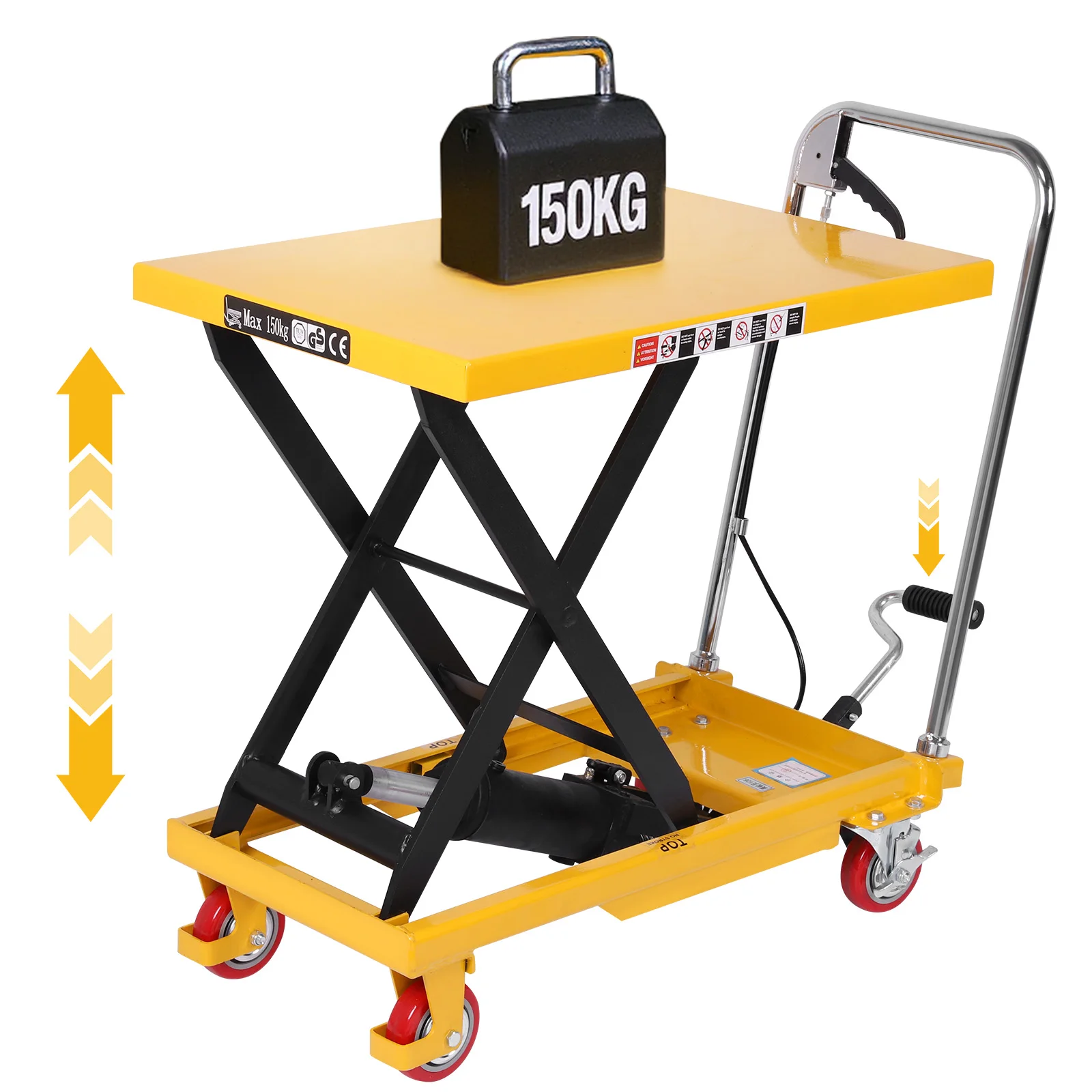 

Hydraulic Lift Trolley with Lifting Table Power Lifting Electric Trolley Non-Slip Pad for Material Handling and Transportation