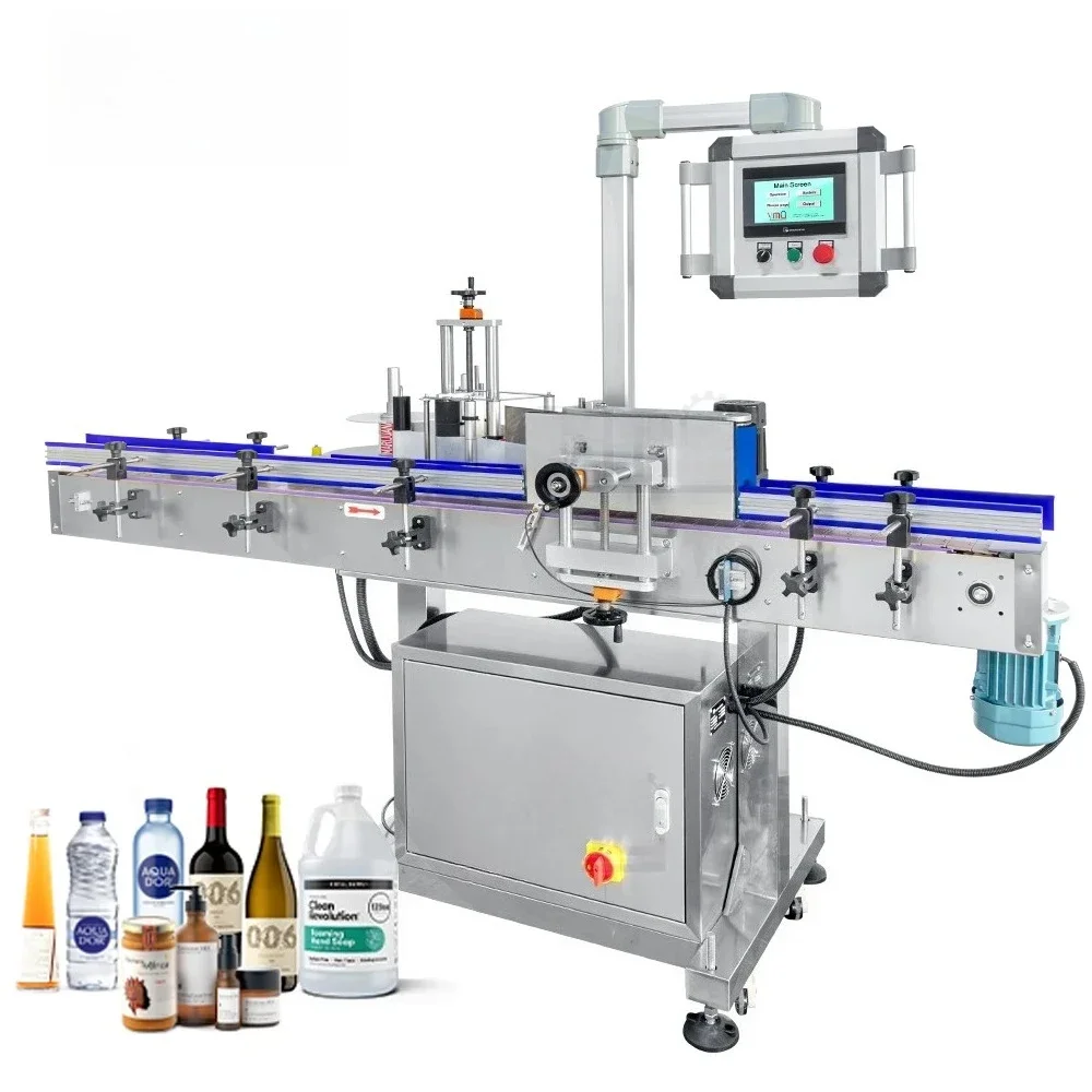 YIMU Best Selling 2024 Automatic Bottles Label Machine Can Jar Labeler Applicator Sticker Labeling Machine For Round Bottles