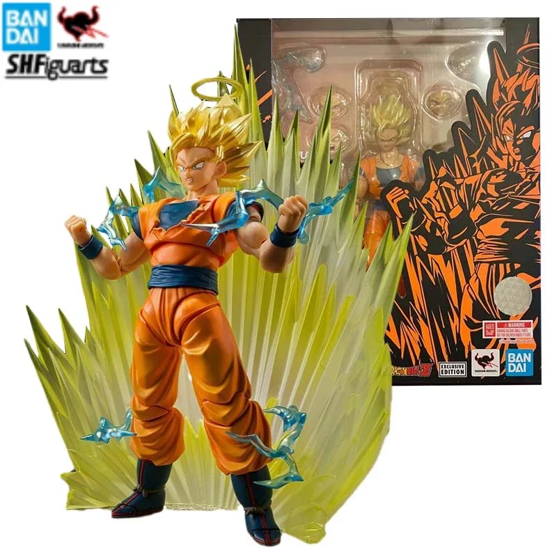 Bandai Figure Dragon Ball Anime Figures SDCC SHF Super Saiyan 2 Goku Exclusive Edition Collection Action Figure Toys For Boys