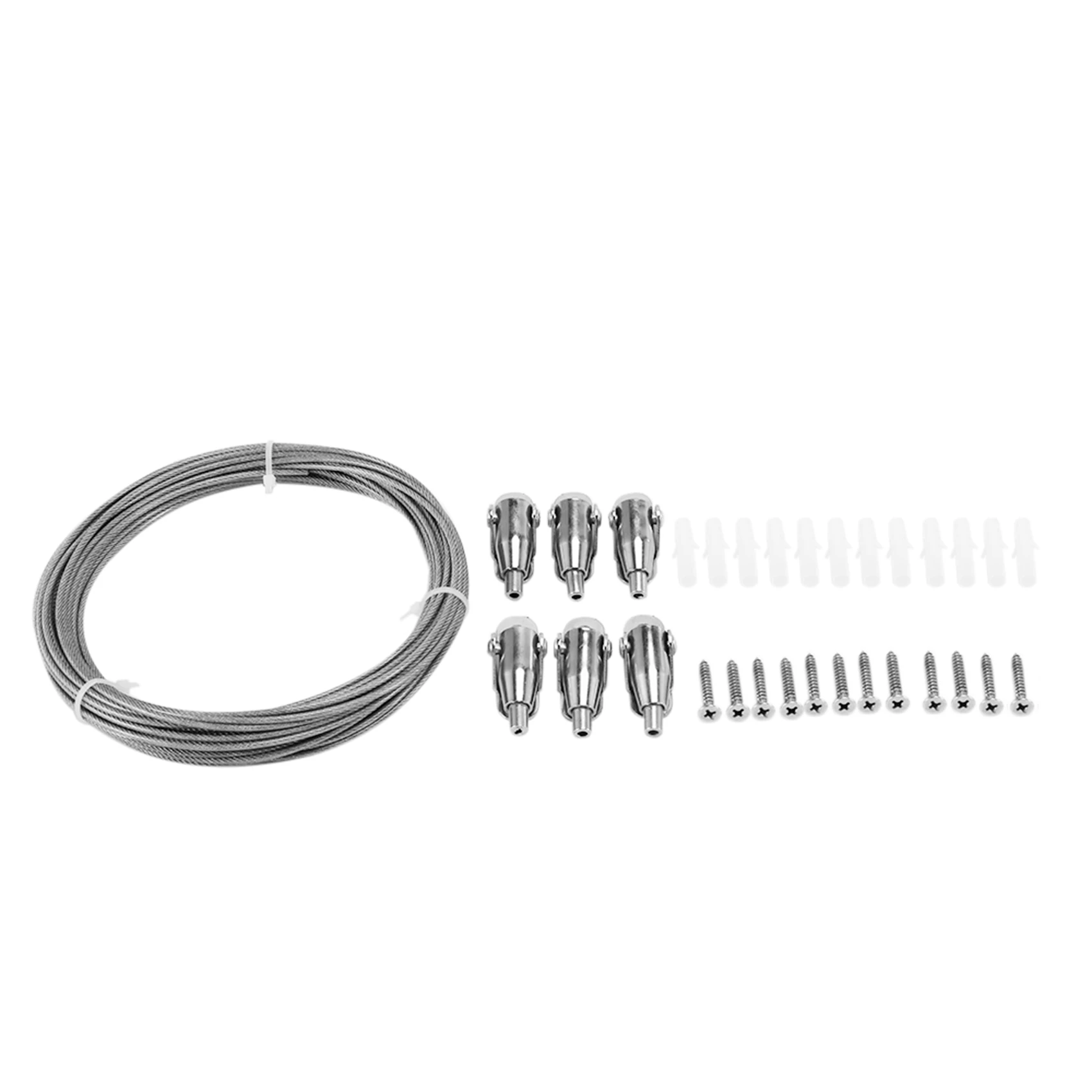 [Y39A]10M Stainless Steel Wire Rope PVC Coated Steel Cable Adjustable Curtain Rope Lamp Suspension Picture Wire for Hanging - view 3