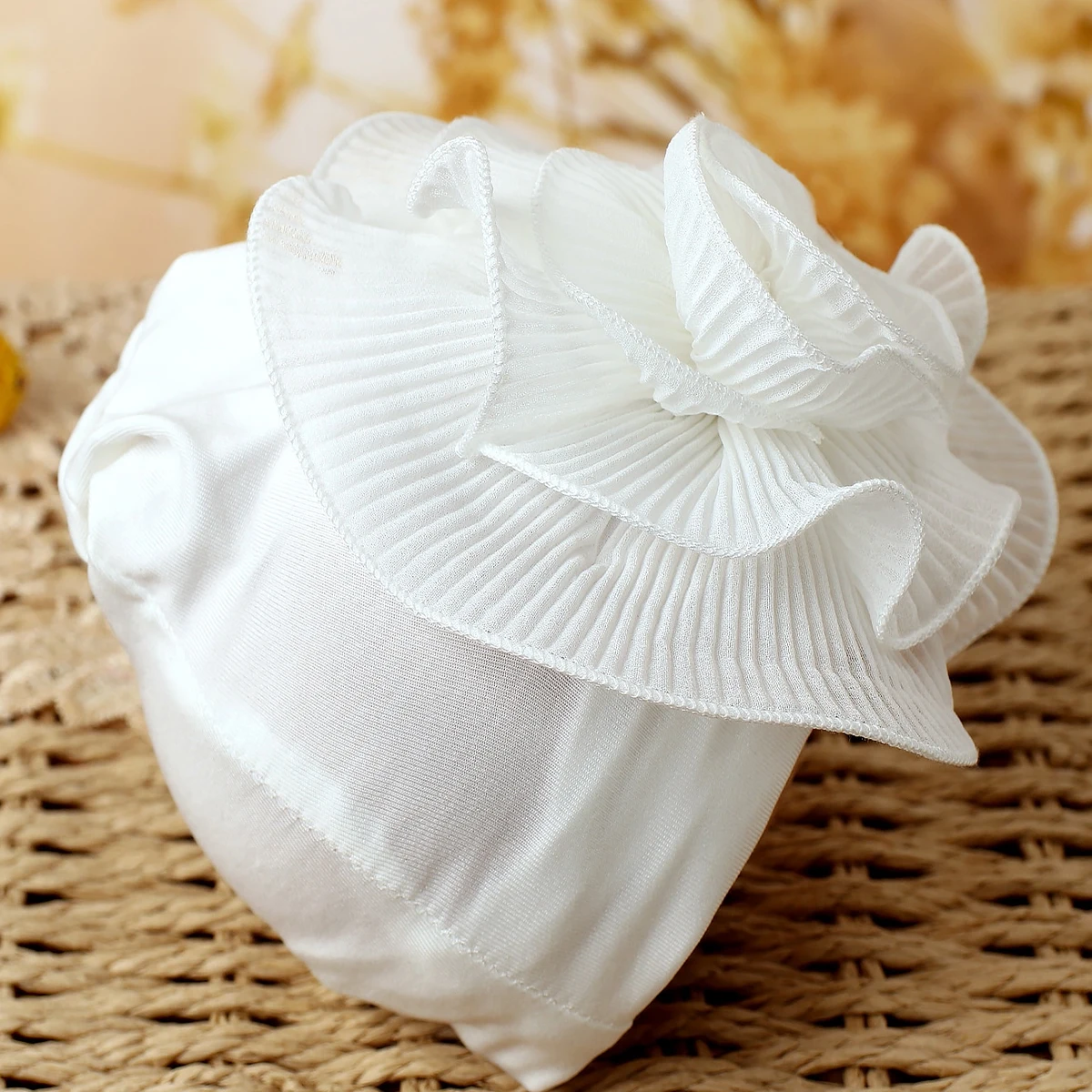 Ylsteed Newborn Hospital Hat for Shooting Big Rose Flower Baby Beanie Turban Hat Infant Photography Accessories Picture Props