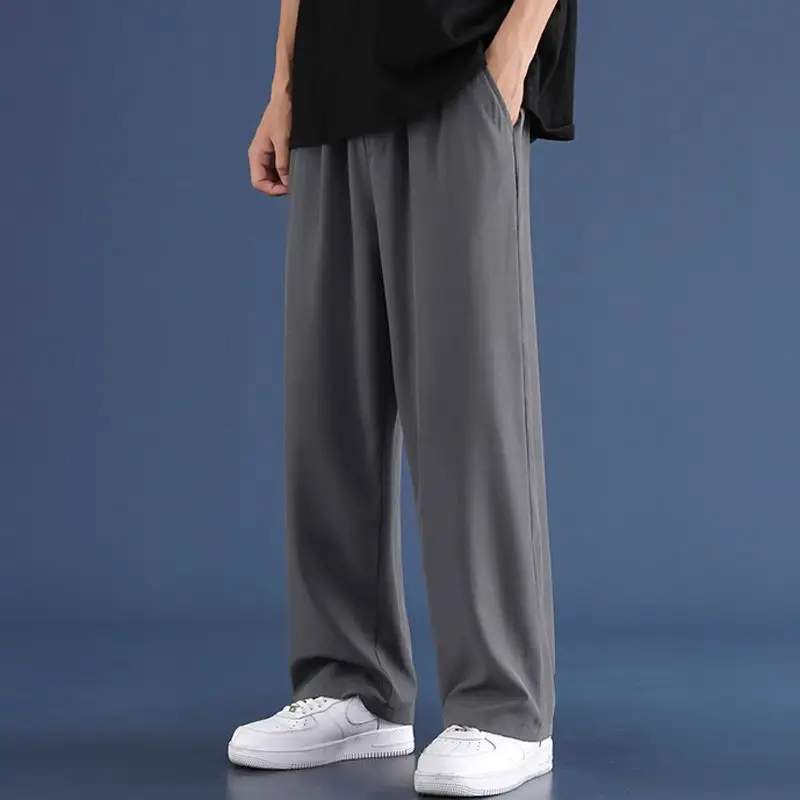 Mannen Ijs Zijde Joggingbroek Trekkoord Streetwear Harajuku Jogger Broek Y2k Stijl Sport Gym Oversized Baggy Wijde Pijpen Broek 8XL