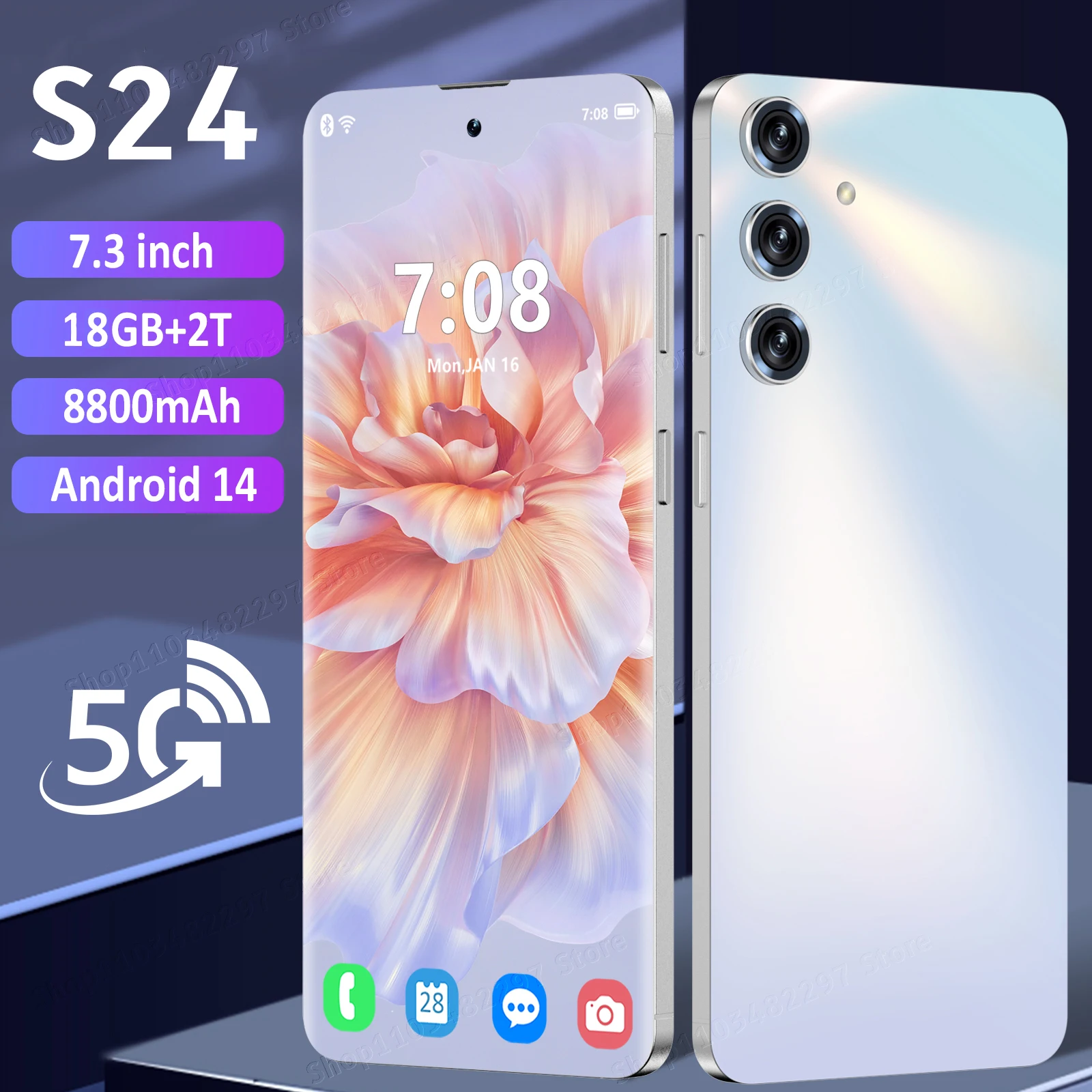 Smartphones Android New S26 Ultra 18GB+2TB 7.3 inch 8800mAh Mobile Phones Global 4G/5G Cell Phones WiFi Dual SIM Card celulares 3 sold116,516.06Extra 5% off with coinsShop1103482297 StoreSee previewSi