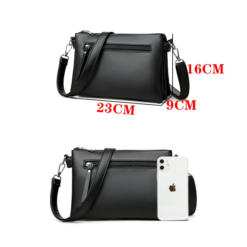2024 Simple Women Messenger Bags Female Crossbody Bag PU Leather Vintage Shoulder Bags Casual Travel Small Purse and Handbag Sac