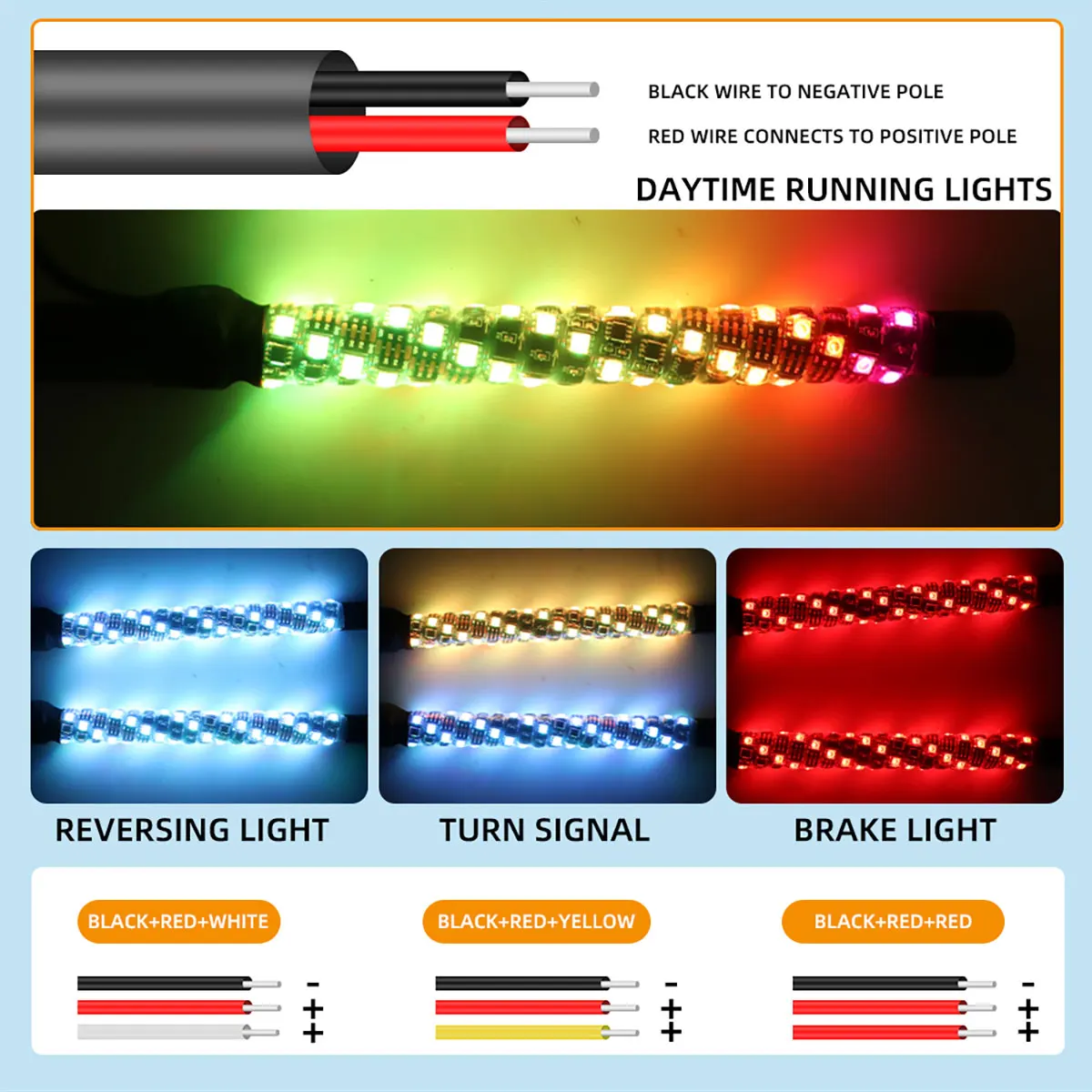 2 In 1 30CM LED Whip Light RGB Symphony ATV SUV Motorcycle Pickup Off Road Car Flagpole lamp LED Decorative Light Bar