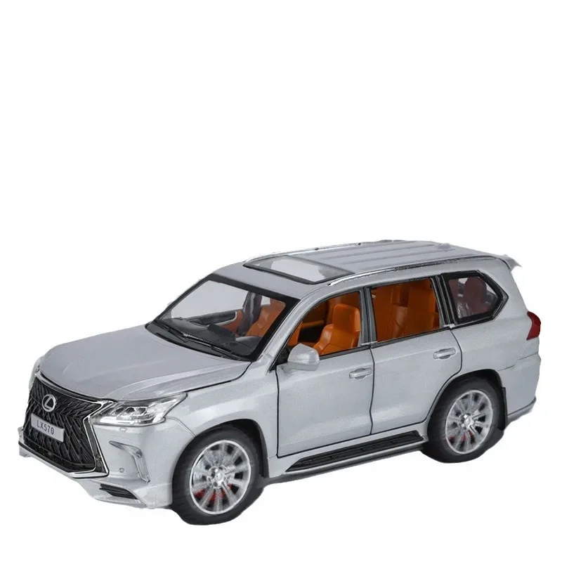 LEXUS-Modèle de voiture tout-terrain en alliage moulé sous pression LX570 pour enfants, jouets de voiture, cadeau pour garçons, décoration de la maison collective, l'inventaire de type, 1/24