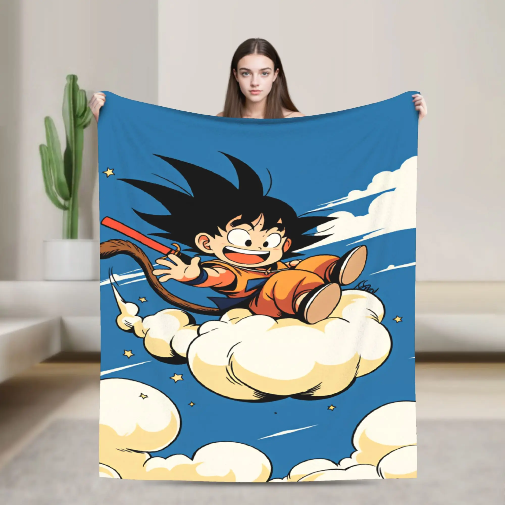 Soft Blanket Picnic Anime D-Dragons B-Balls  Bedding Throws  Flannel Bedspread For Bedroom Graphic Sofa Bed Cover