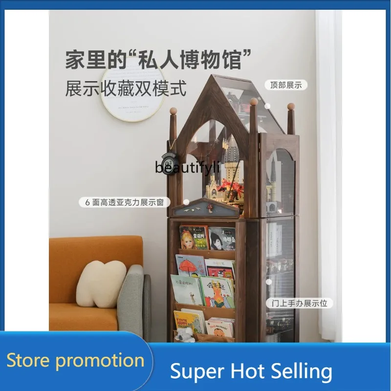 

Вращающийся книжный шкаф с памятью a443, подставка для книг с картинками из цельного дерева, шкаф для витрины Lego, напольный шкаф для гостиной, большой