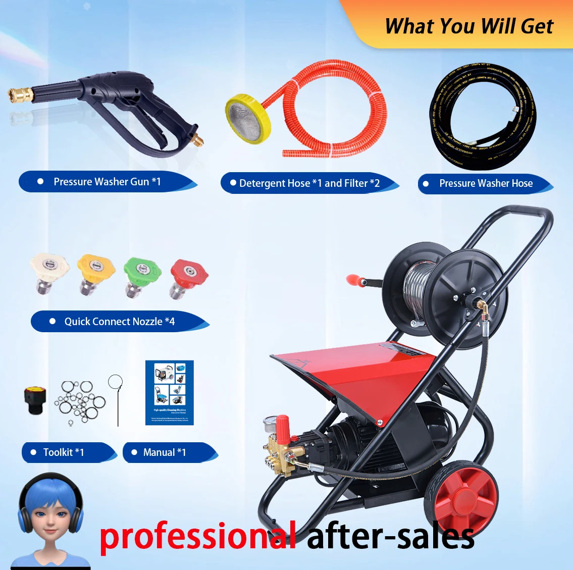 1.8KW Portable Professional Pressure Washer High Pressure Car Washer Machine