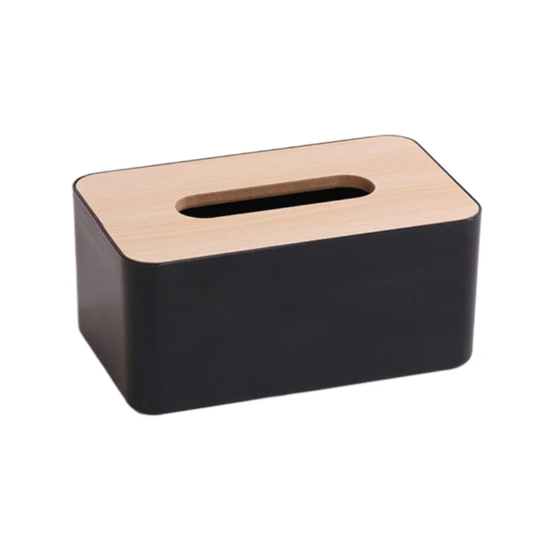 1pc luxe bamboe rechthoekige tissue box cover - waterdichte, elegante houder voor wegwerp papieren gezichtsdoekjes