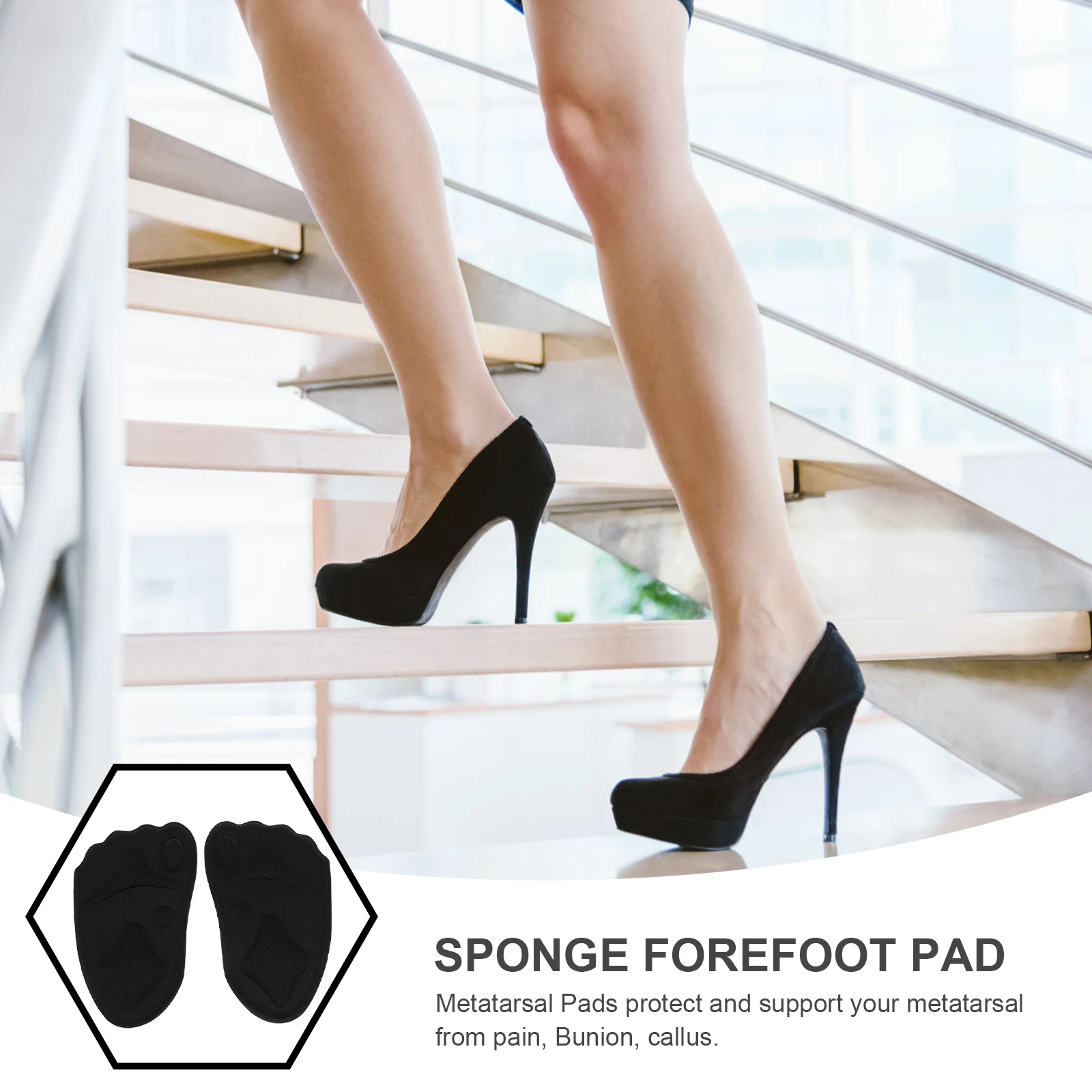 

8pcs Comfortable Forefoot Cushions Pain Relief Front Foot Pads Invisible Insoles High Heel Inserts Orthotic Foot Protectors Shoe
