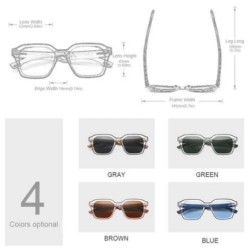 Imagen 2 del producto Oi gafas de sol de madera para mujer, gafas de sol polarizadas de diseñador a la moda para hombre, marca de lujo, lentes azules Uv400, gafas de sol de madera Oi8061