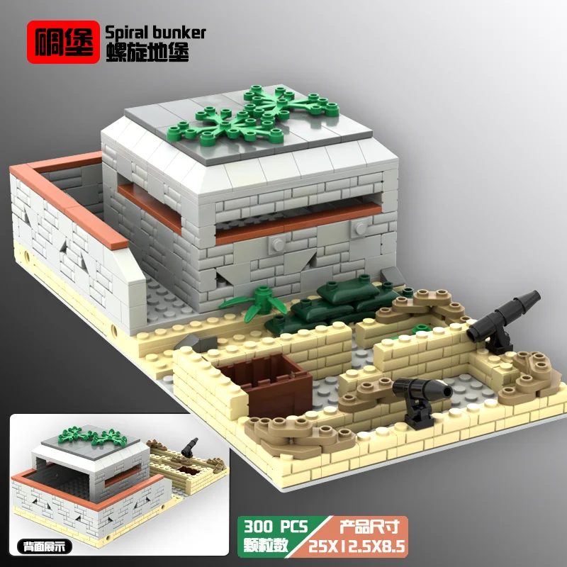 WW2 Trench Mattoni Campo di battaglia Bunker Guerra militare Blockhouse Building Blocks Set Giocattoli per bambini Adulti Regalo assemblato