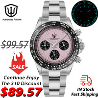 Watchdives WD16500 39mm Vintage Quartz Watch VK63 Movement BGW9 Luminous Wristwatch 100m Waterproof Sapphire Crystal Men Watches
