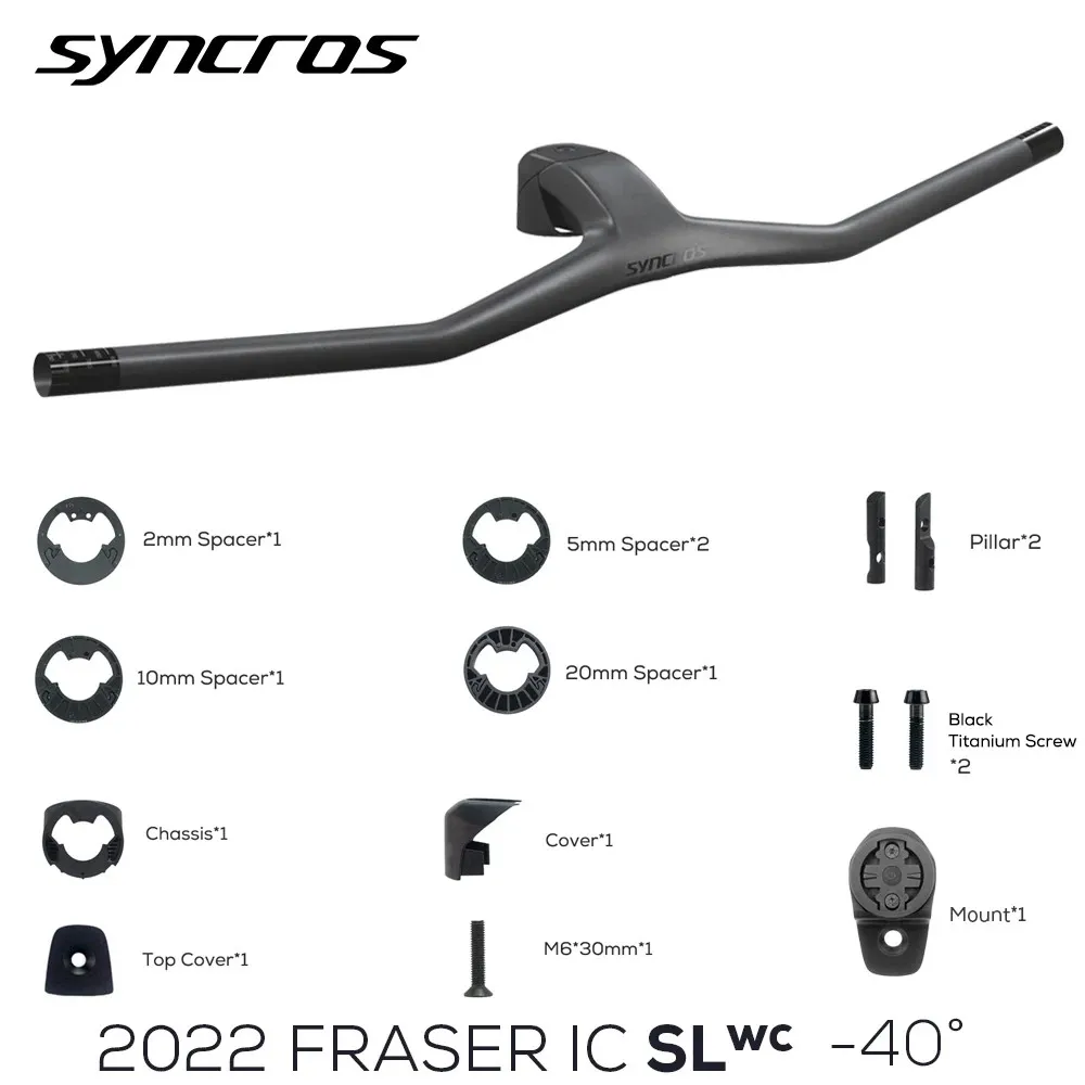 

2022 SYNCROS FRASER IC SL WC For Sparks Frame 740MM -40° Full Carbon Fibre Integrated Cockpit MTB Handlebar Titanium screws