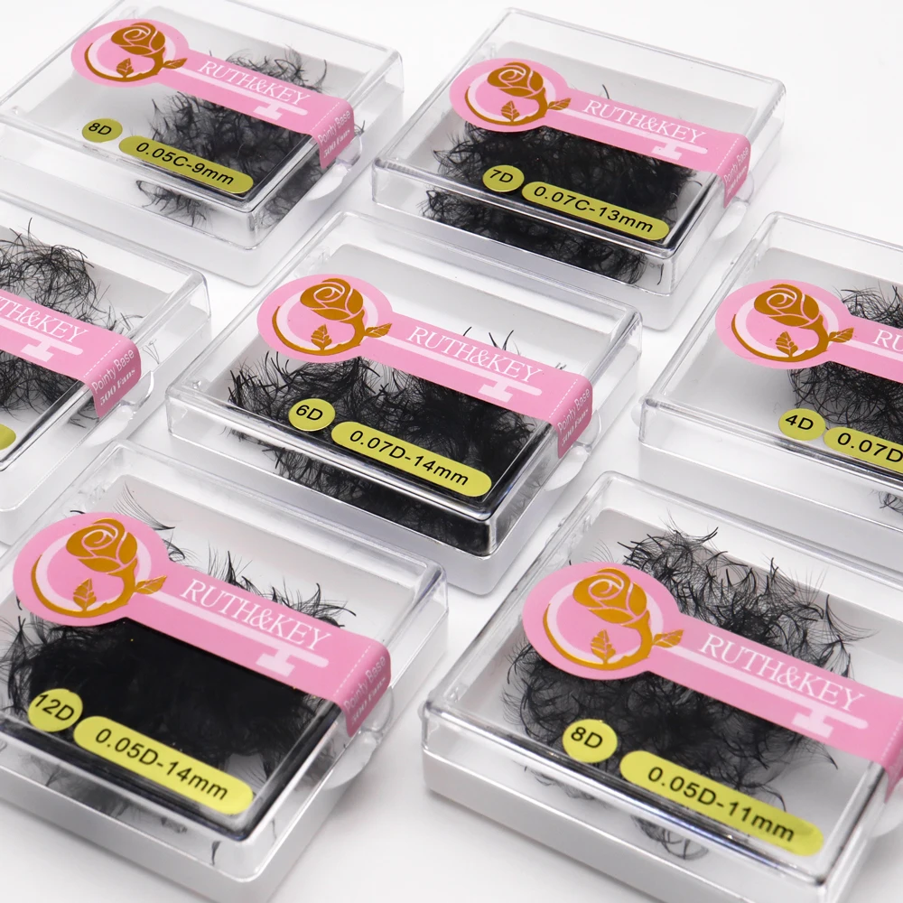 5​00 Fans 7mm Loose Fans Lash 3D-14D Clusters Thin Base Medium Premade Narrow Sharp Promade Volume Faux Mink Eyelash Extension