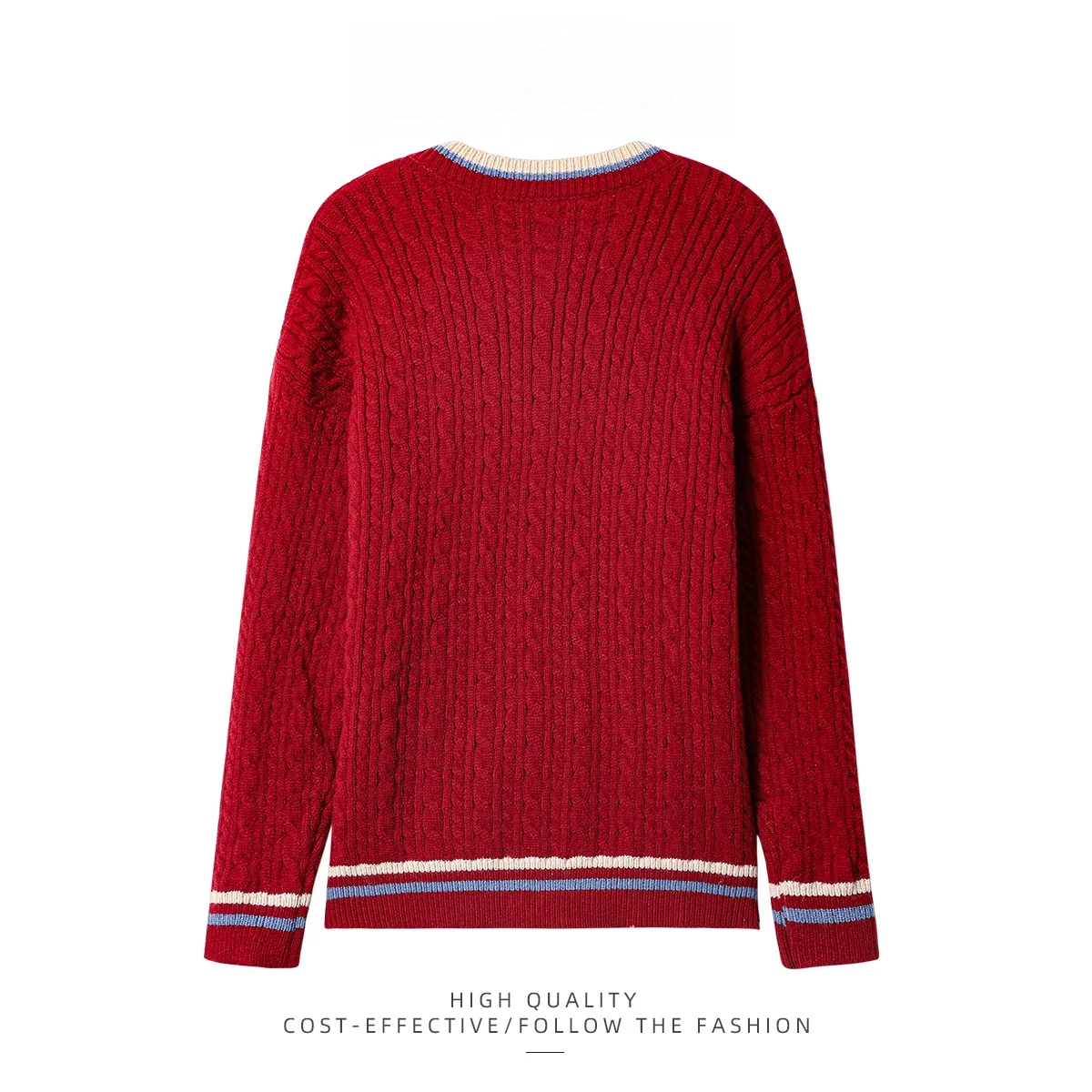 PAIXIANG американский свитер для колледжа с v-образным вырезом, женский осенне-зимний цветной блузка с вышивкой, универсальный топ для похудения