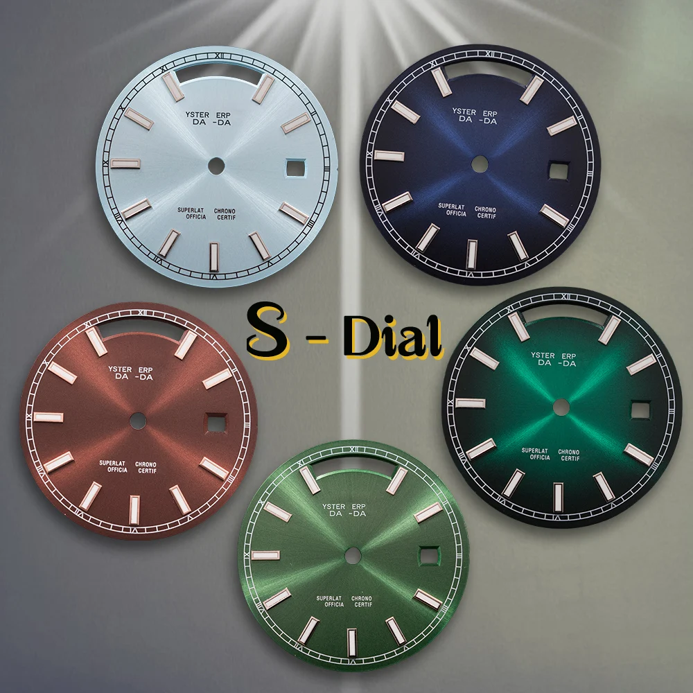 31mm S Logo Grey Log Dial Suitable For 8285 Movement Green Luminous Quality Delicate Watch Modification Accessories tools