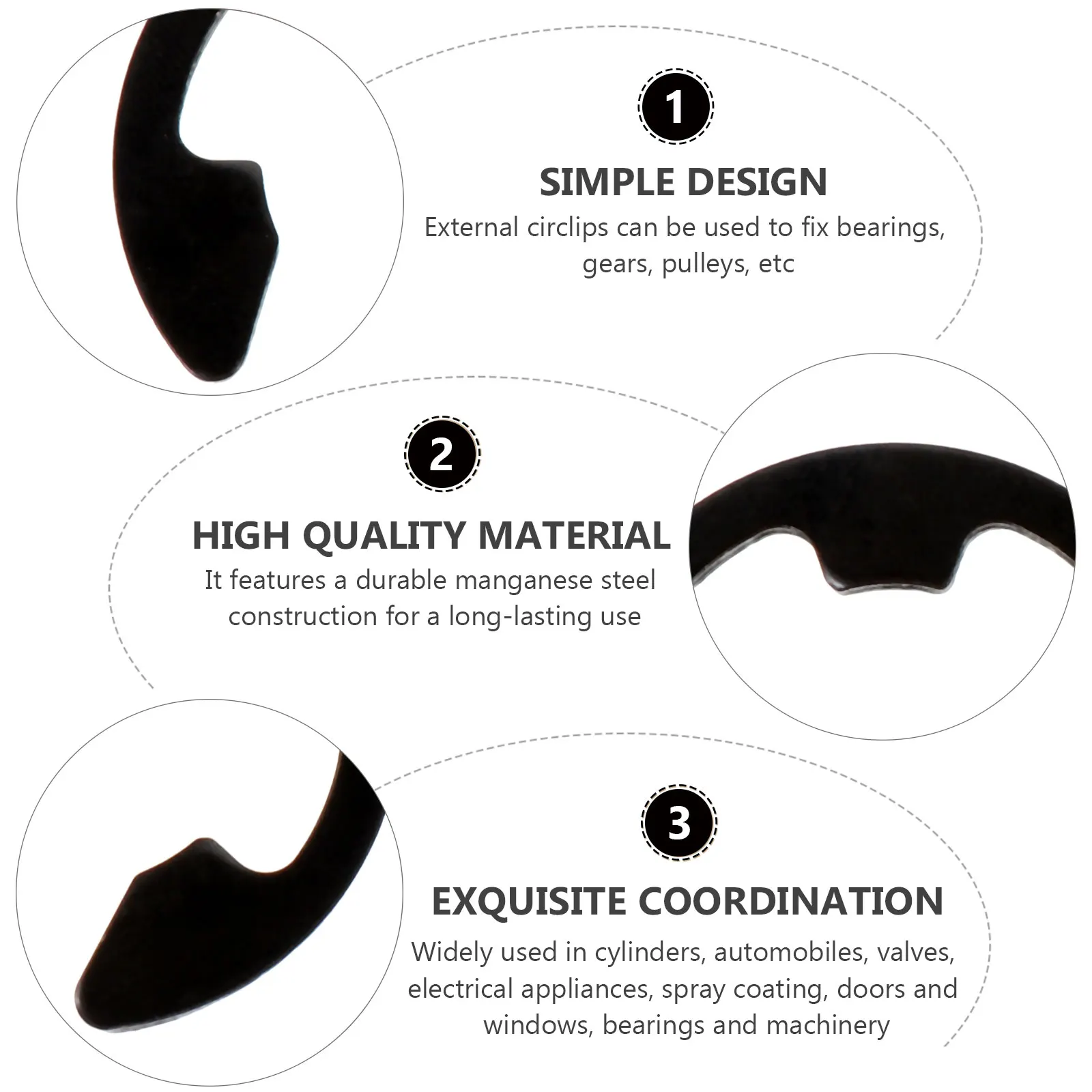 

328pcs Manganese Steel Retaining Ring Snap Clip 1.5-22mm External Circlip for Automotive Repair Projects Hardware