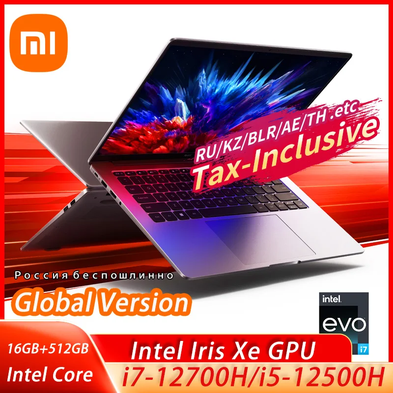 Xiaomi Redmi Ple14 Ordinateur portable 2023 i7-12700H/i5-12500H Intel Iris Xe foulant 16 Go de RAM + 512G SSD 2.8K 120Hz 14 "Ordinateur portable