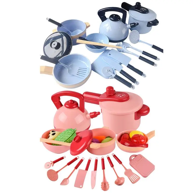 

Pretend Play Cooking Toys Simulate Kitchen Pretend Play durable Mini Cooking Set With Rich Accessories Kitchen Playset For Kids