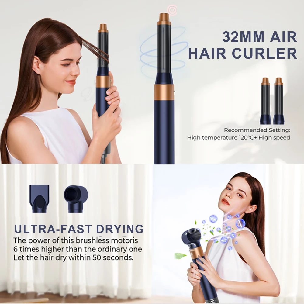 SMET New Design Style 9 in 1 Hair Wrap Custom Professional Foldable High Speed Hair Dryer Brush Styler