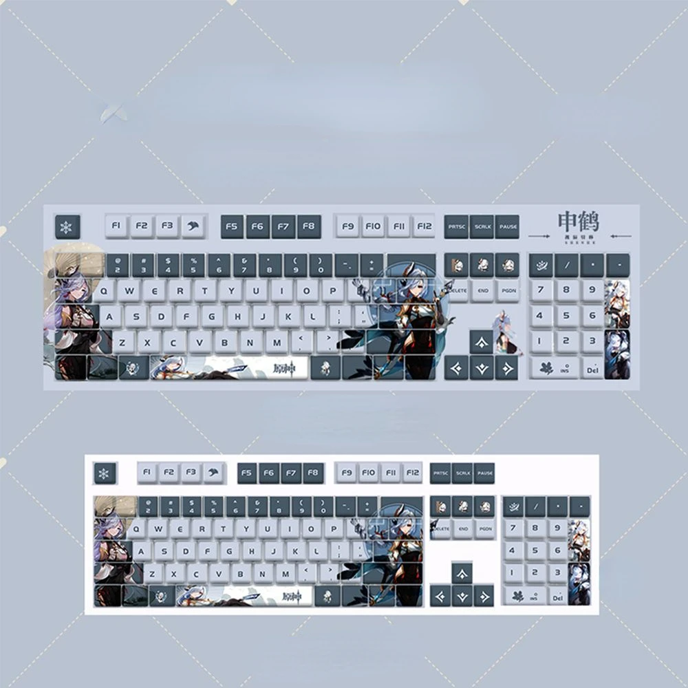 129 keys/set genshin rázový shenhe PBT klíčenka pro višně MX spínač mechanická klávesnice sexy roztomilá děvče anime hra dar nestandartní DIY