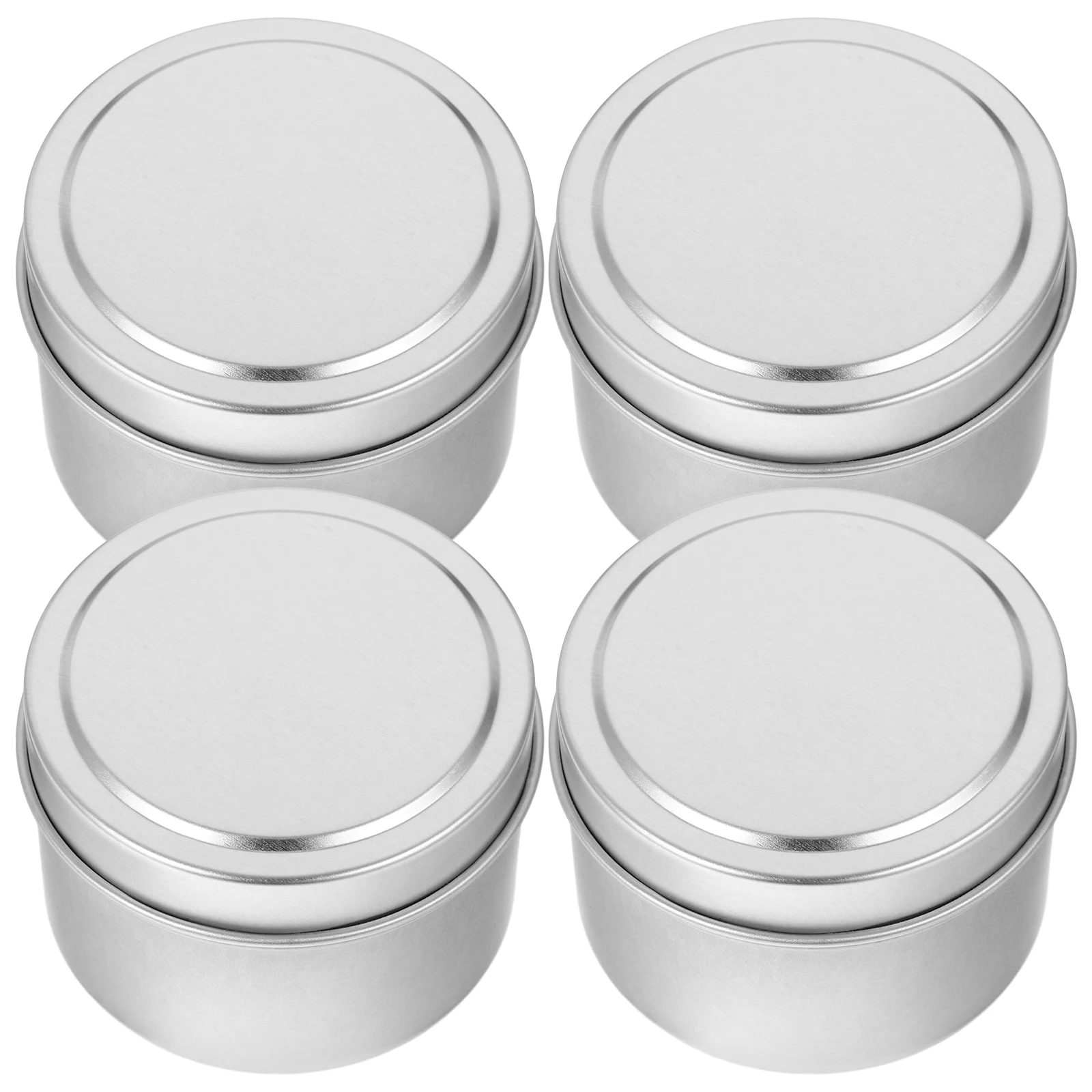 

4pcs Metal Jars Diy Empty Containers Small Round Storage Tins Aromatherapy Gift Tin Boxes For Candles Home Decoration Tea